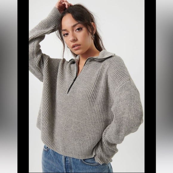 Garage Boyfriend Half Zip Mock Neck Sweater - Picture 1 of 6
